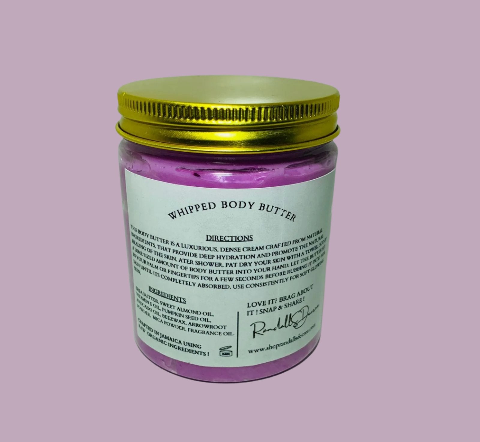 “Experience deep hydration with Your Berry Creamy, a whipped body butter that serves as an effective body lotion enriched with shea butter and essential oils.”