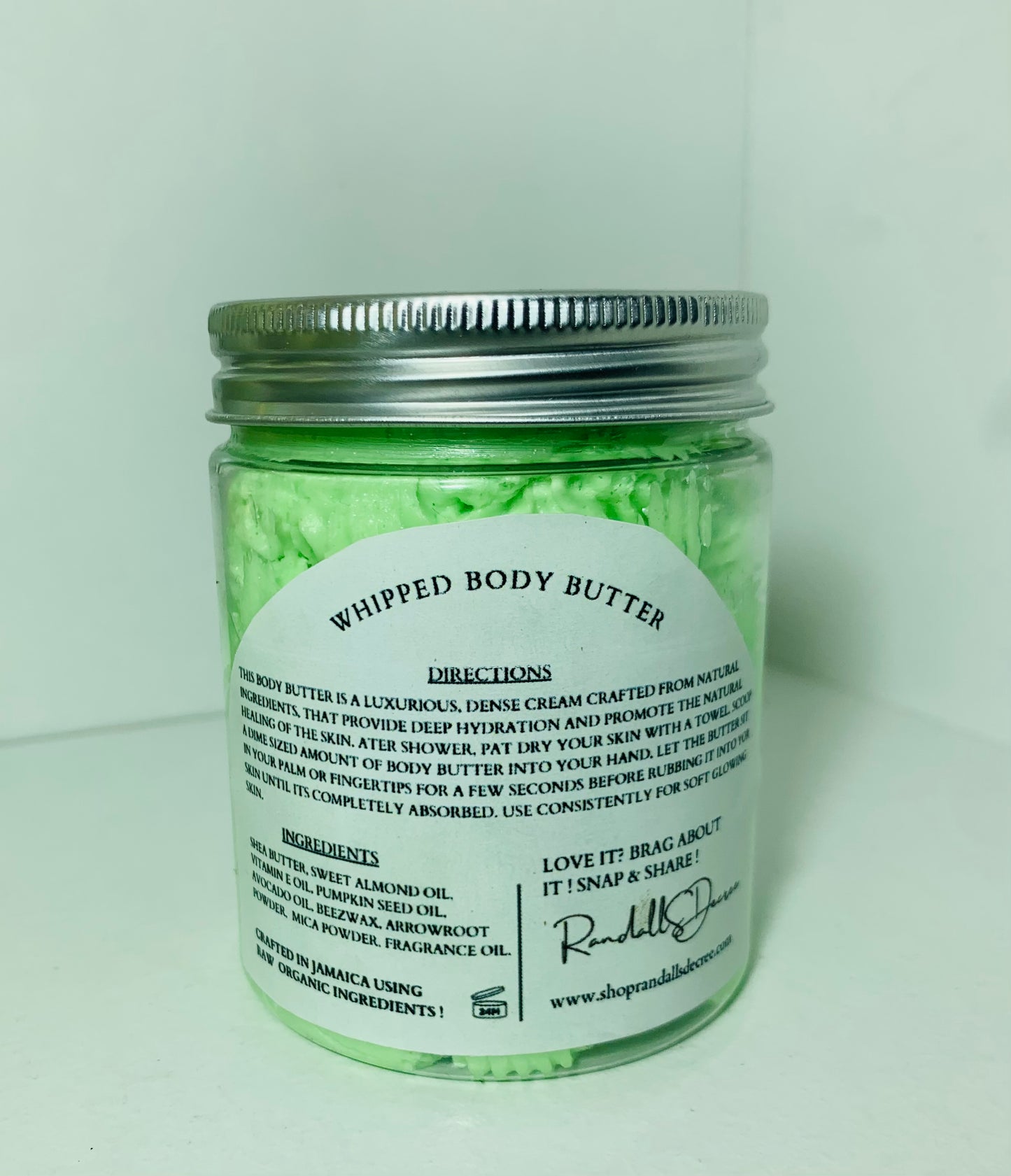 Chocolate Mint Whipped Body Butter/ Natural Body Lotion/ Randalls Decree 4oz