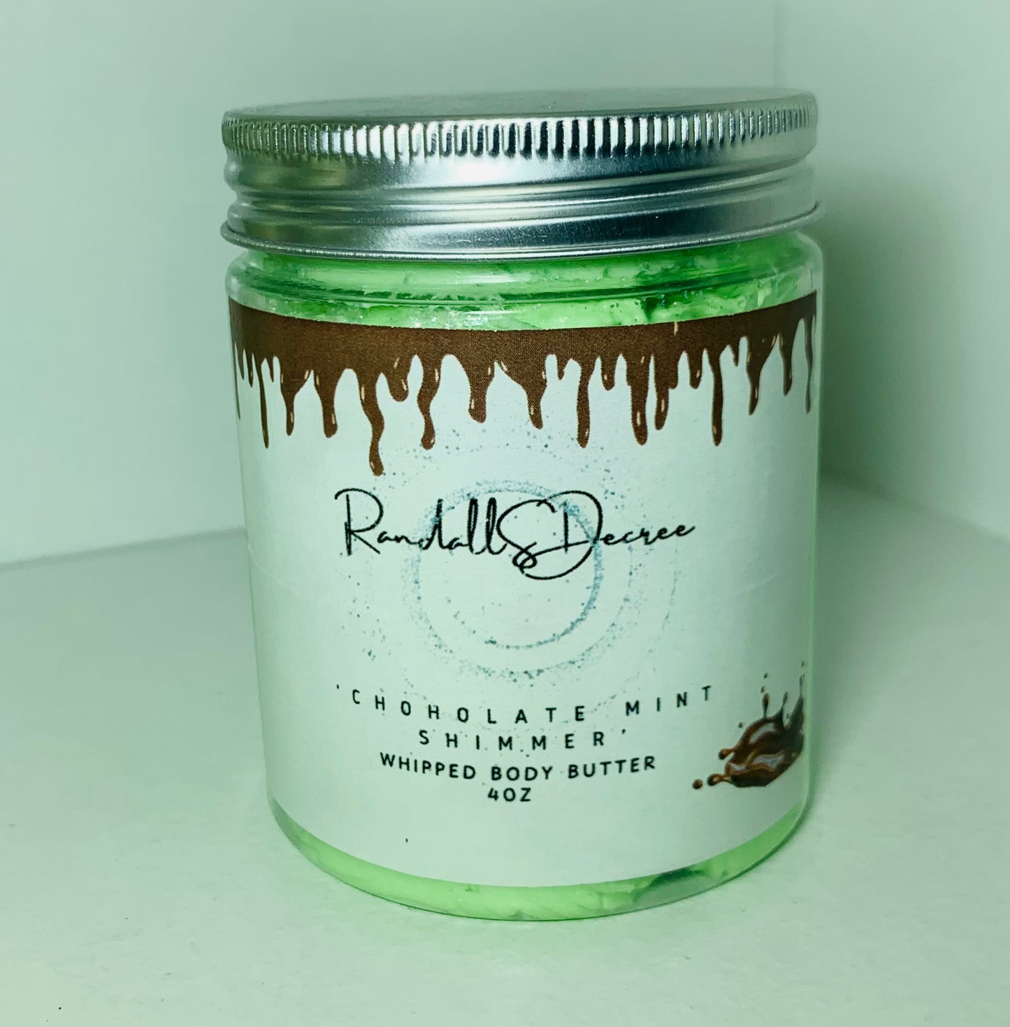 Chocolate Mint Whipped Body Butter/ Natural Body Lotion/ Randalls Decree 4oz