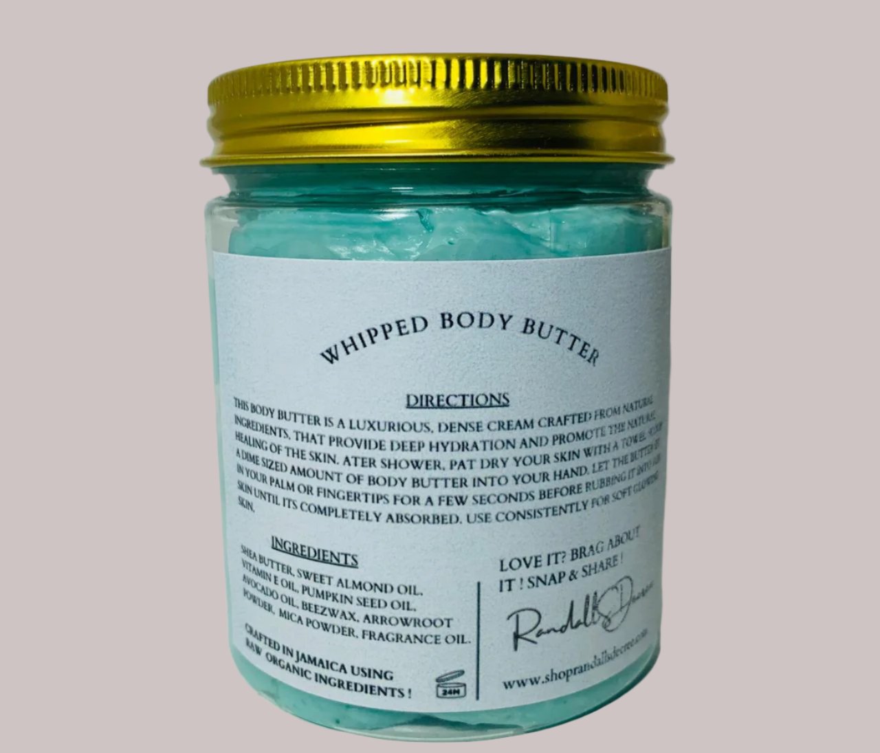 “Blueberry tea whipped body butter - a natural moisturizer enriched with blueberries and tea extracts for deep hydration and nourishment.”