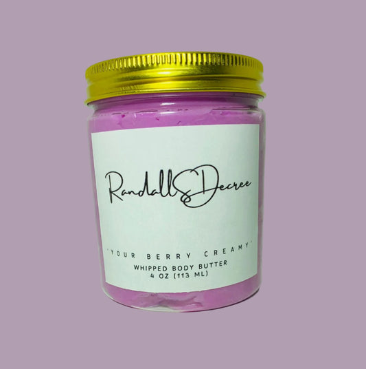 “Your Berry Creamy whipped body butter is a nourishing body lotion made with natural ingredients like shea butter, sweet almond oil, avocado oil, and pumpkin seed oil.”
