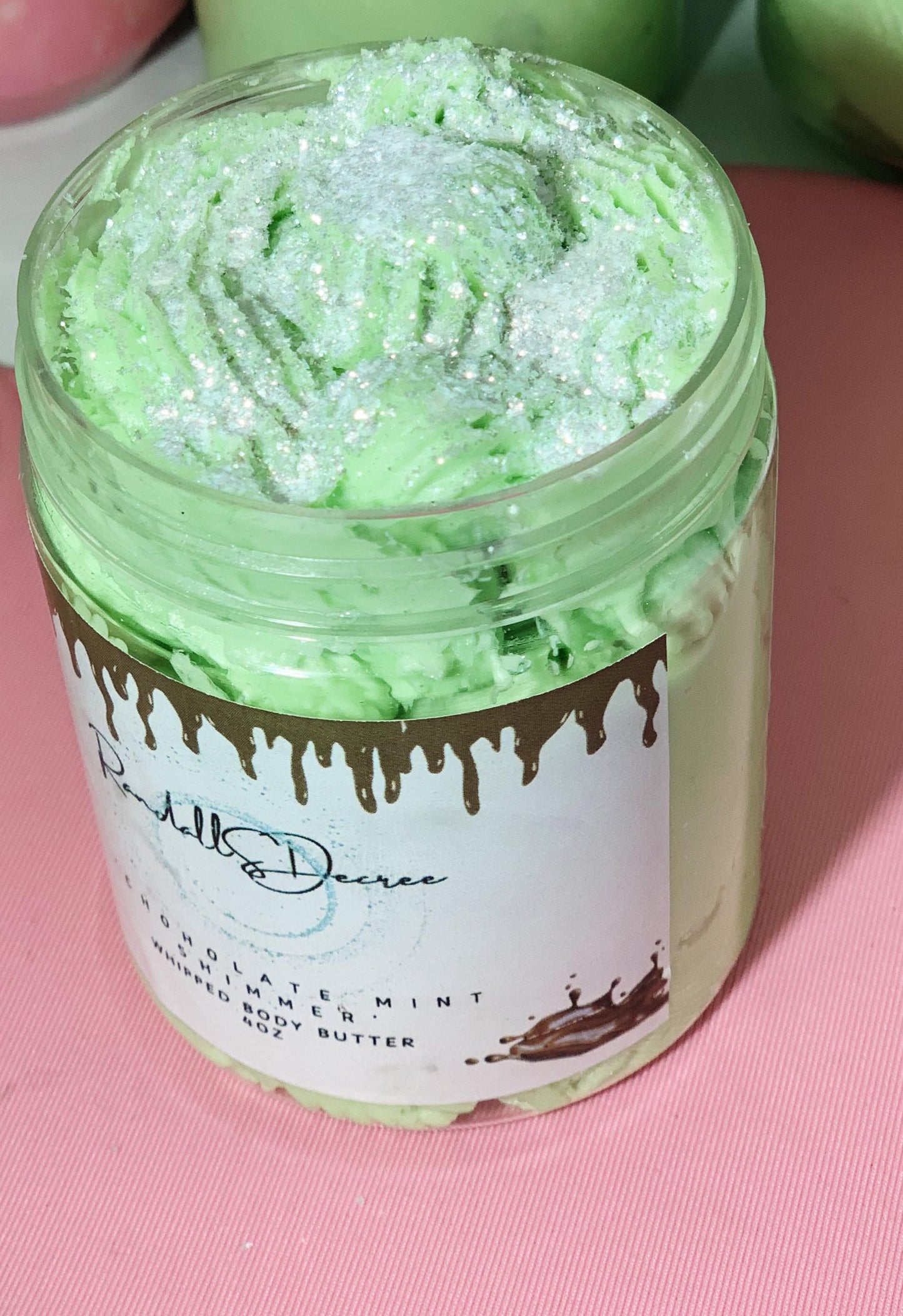 Chocolate Mint Whipped Body Butter/ Natural Body Lotion/ Randalls Decree 4oz