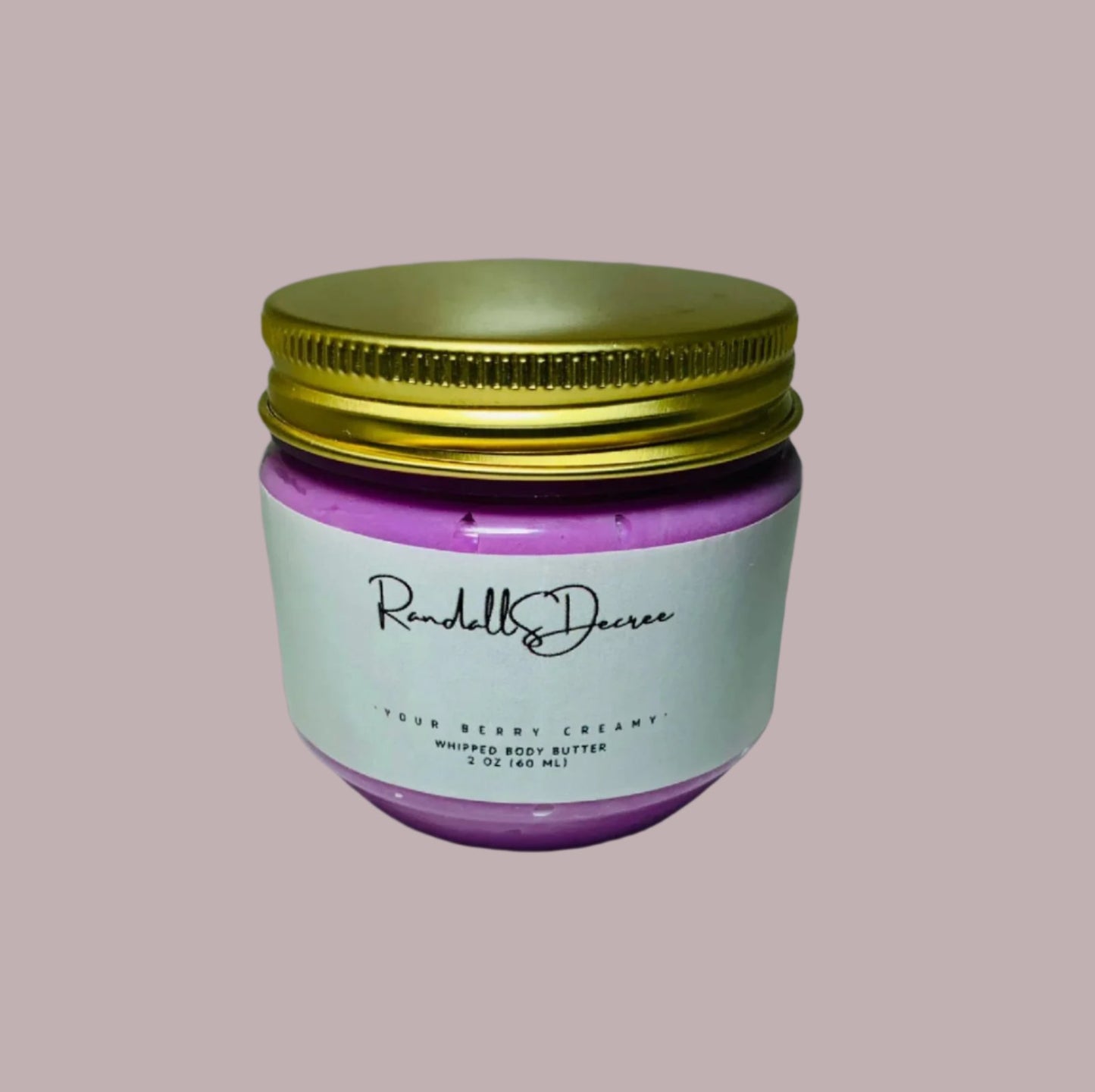 “A jar of Your Berry Creamy whipped body butter, a luxurious lotion infused with berry extracts for deep hydration.”